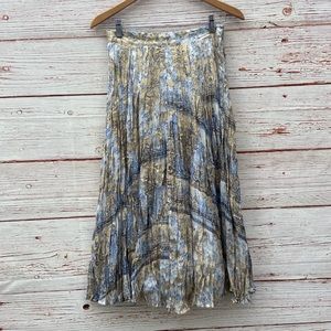 Soft Surroundings Blue and Tan Maxi Skirt